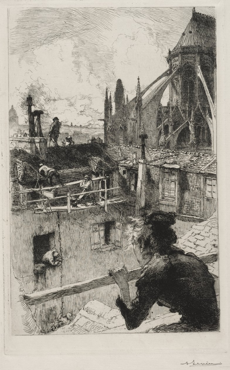 Sui tetti vicino a Notre Dame da Auguste Louis Lepère