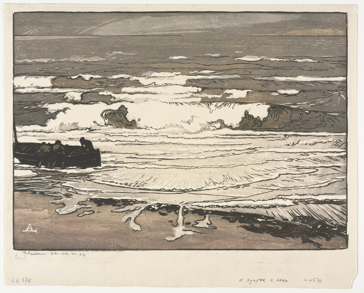 Le Onde che si Infrangono, Marea di Settembre 1901 da Auguste Louis Lepère