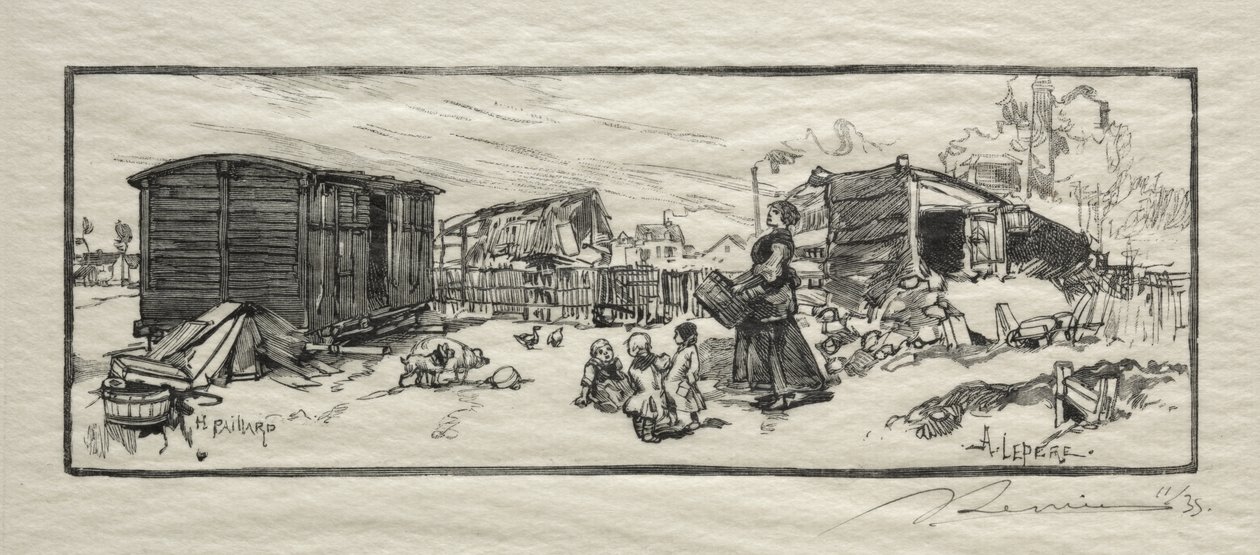La rimessa delle carrozze (Le wagon-logement) da Auguste Louis Lepère