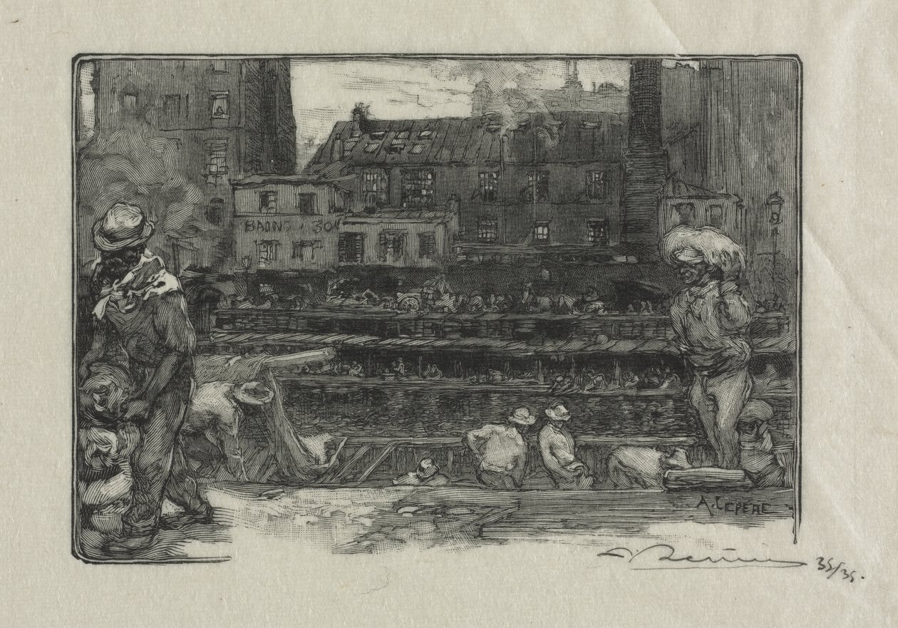 Scaricatori di gesso (Canal St. Martin) da Auguste Louis Lepère