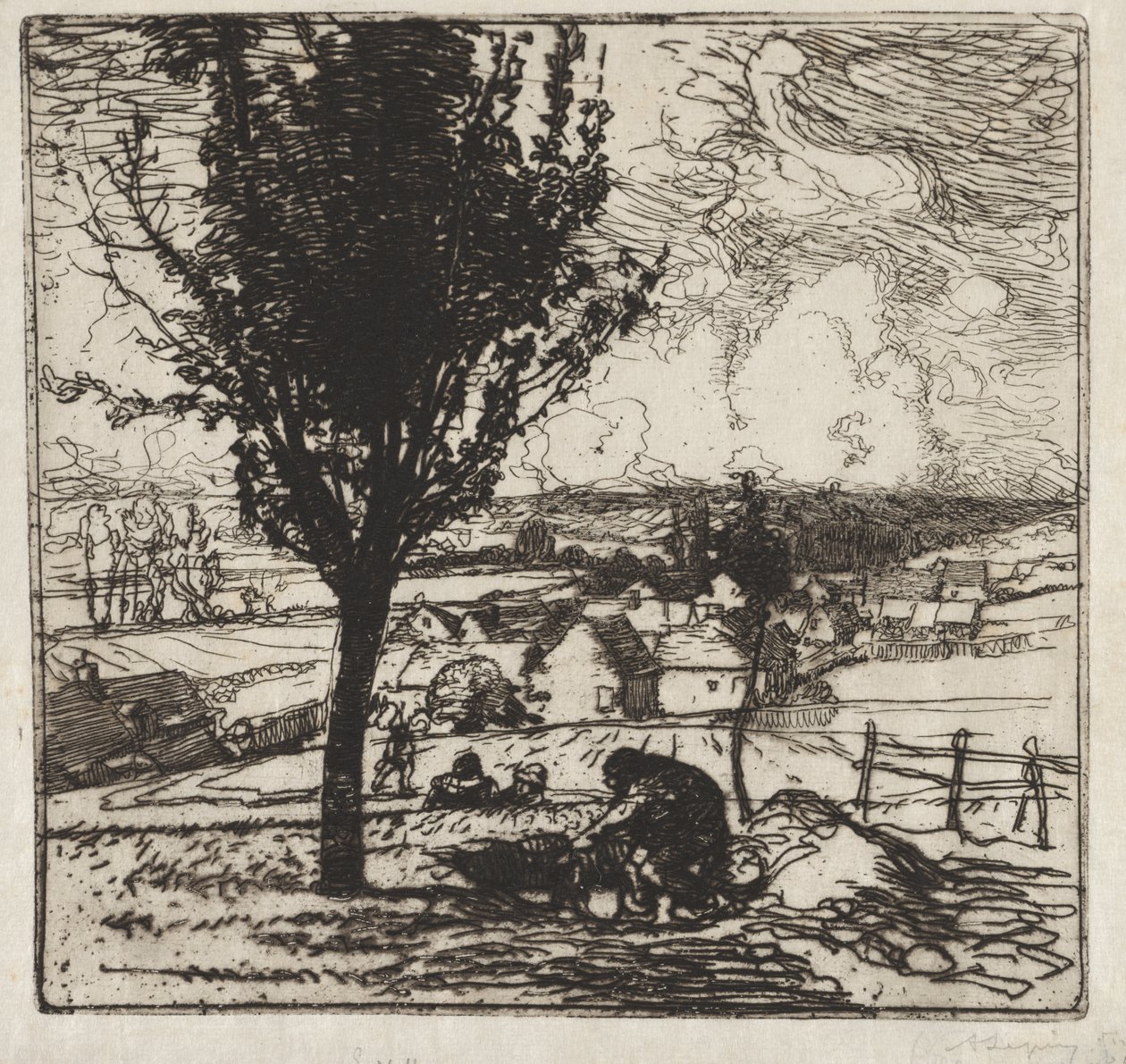 Veduta di Jouy-le-Moutier da Auguste Louis Lepère