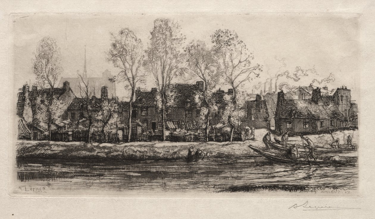 Amiens, le rive della Somme da Auguste Louis Lepère