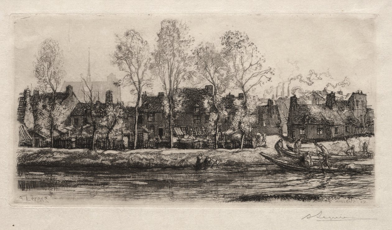 Amiens, le rive della Somme da Auguste Louis Lepère