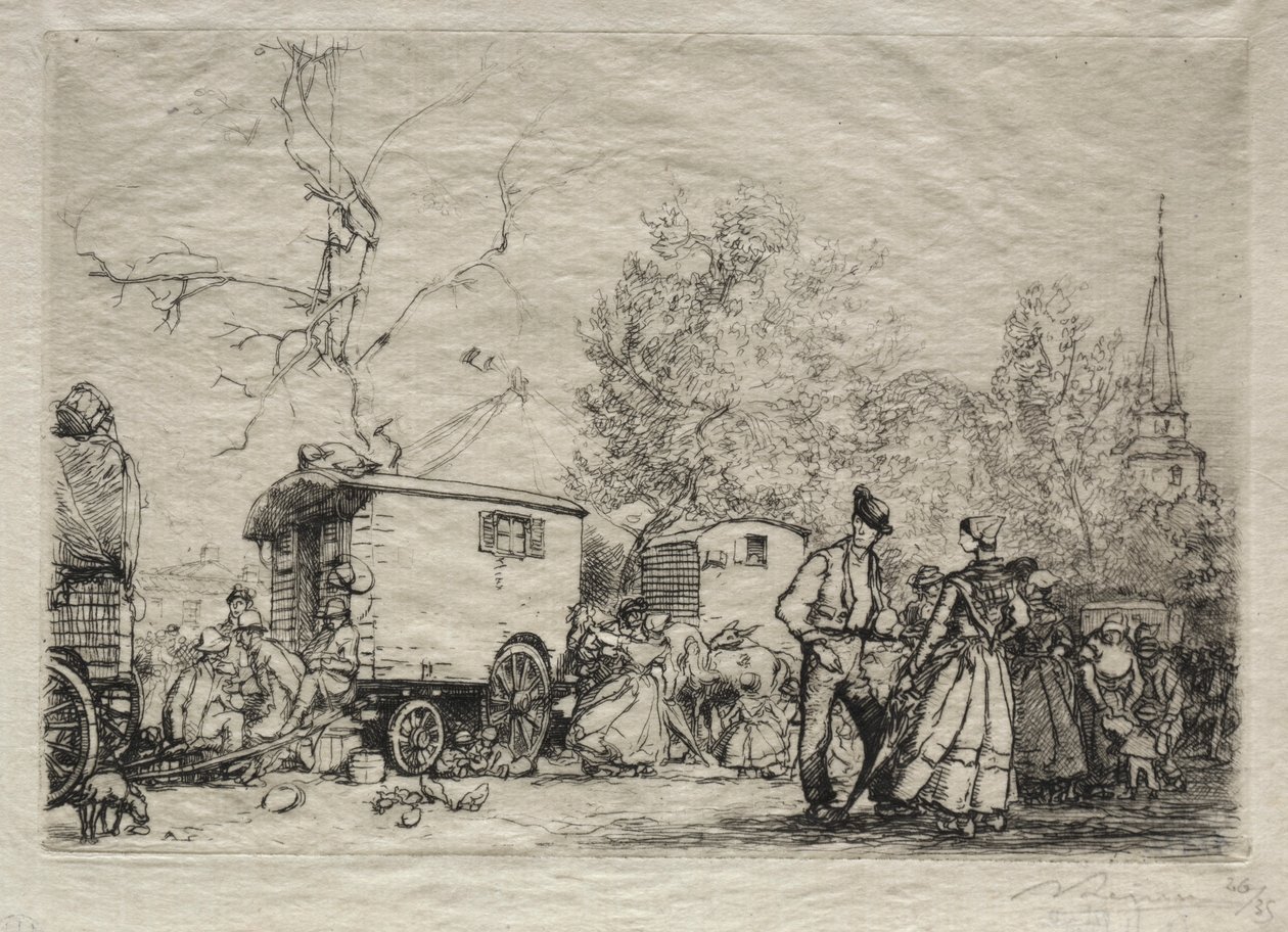 Alla fiera di St. Jean de Mont, 1906 da Auguste Louis Lepère