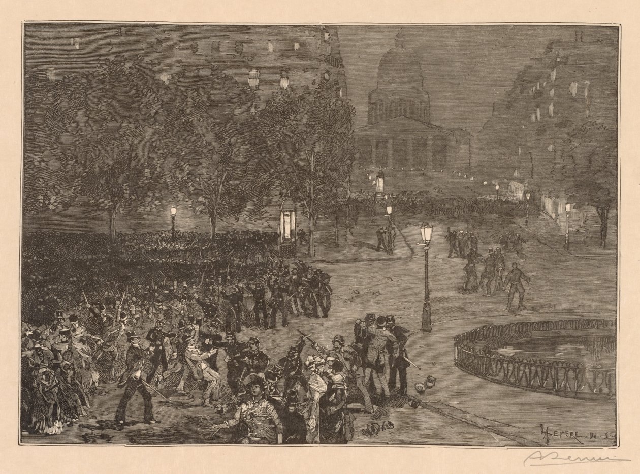 Bois du Monde: I disordini del quartiere latino, 1882 da Auguste Louis Lepère
