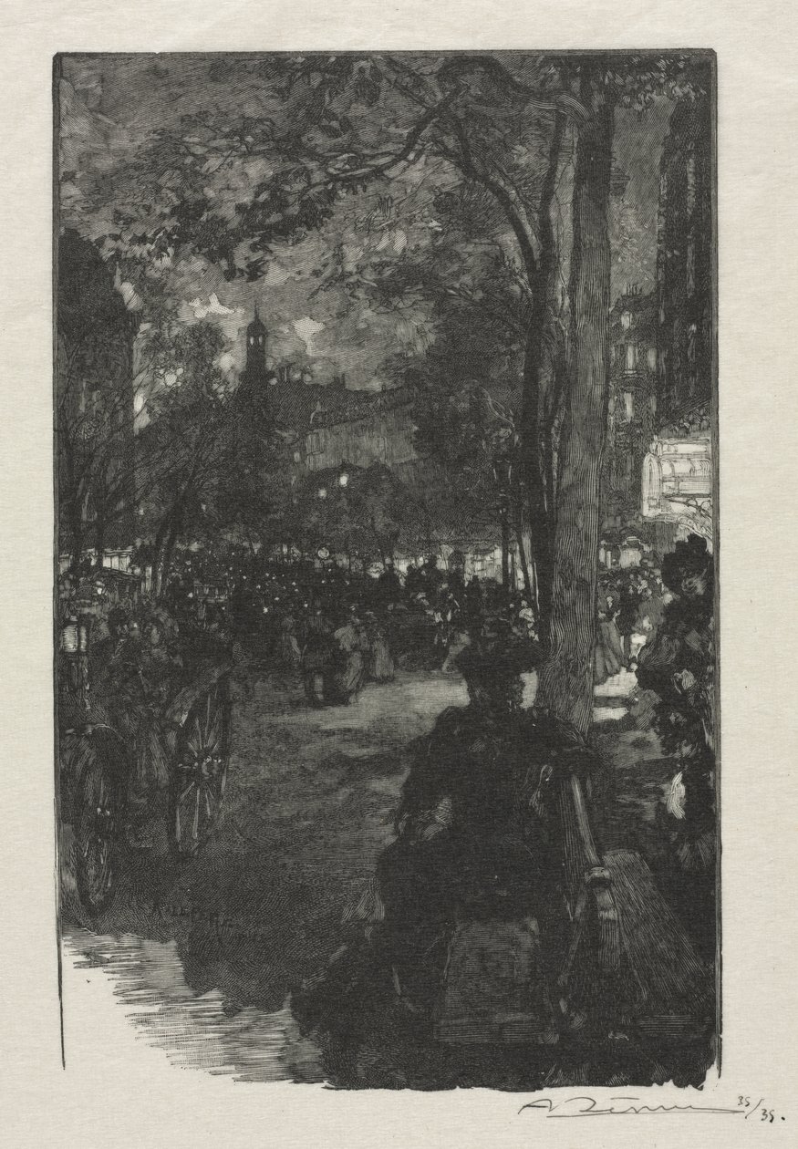 Boulevard Montmartre, sera da Auguste Louis Lepère