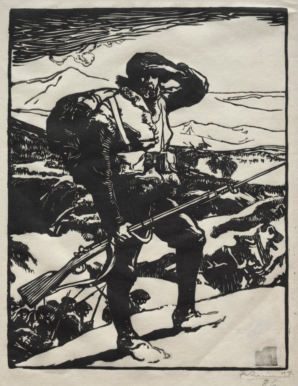 Chasseur Alpin che guarda la pianura del Reno da Auguste Louis Lepère