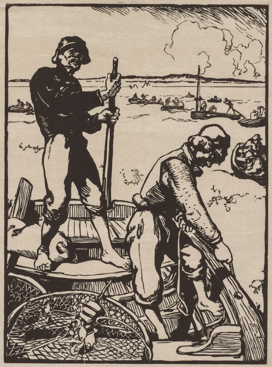 Pesca di gamberetti da Auguste Louis Lepère