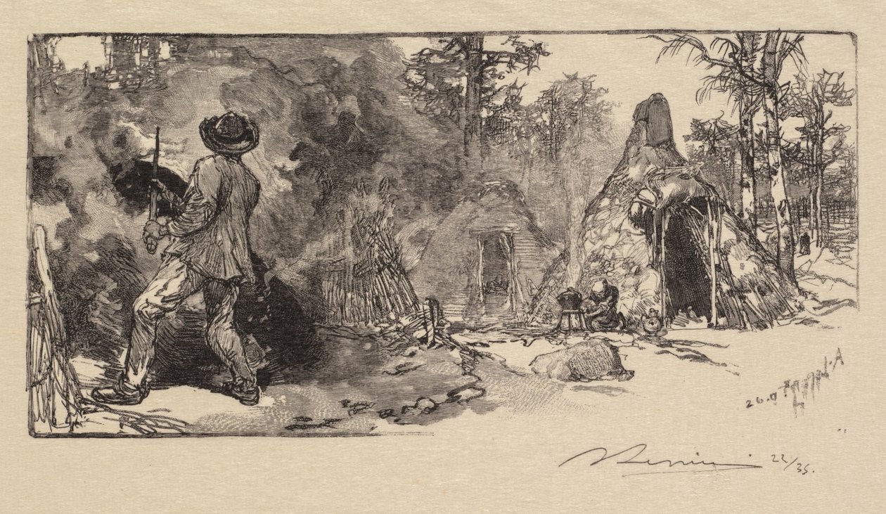 Foresta di Fontainebleau: I carbonai da Auguste Louis Lepère