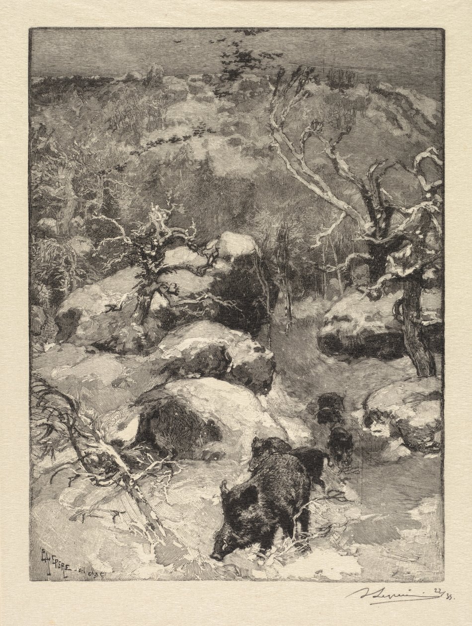 Foresta di Fontainebleau: Scogliera Cuvier-Châtillon, 18 da Auguste Louis Lepère