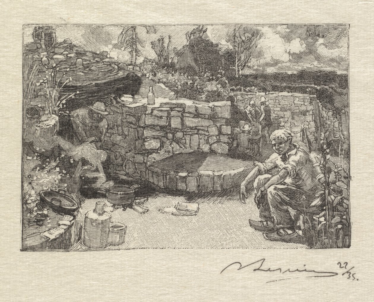 Foresta di Fontainebleau: Una capanna di cavatori da Auguste Louis Lepère