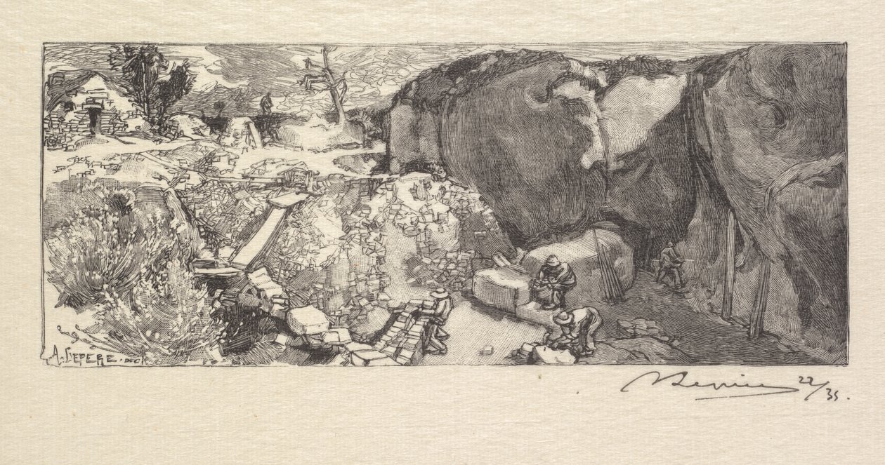 Foresta di Fontainebleau: La cava di arenaria da Auguste Louis Lepère