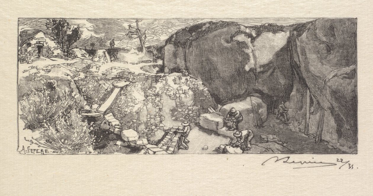 Foresta di Fontainebleau: Cava di arenaria da Auguste Louis Lepère