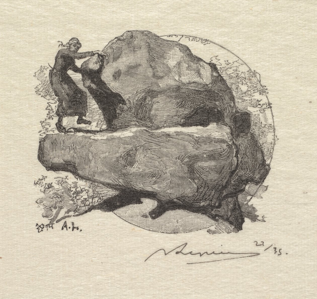 Foresta di Fontainebleau: La roccia che trema da Auguste Louis Lepère