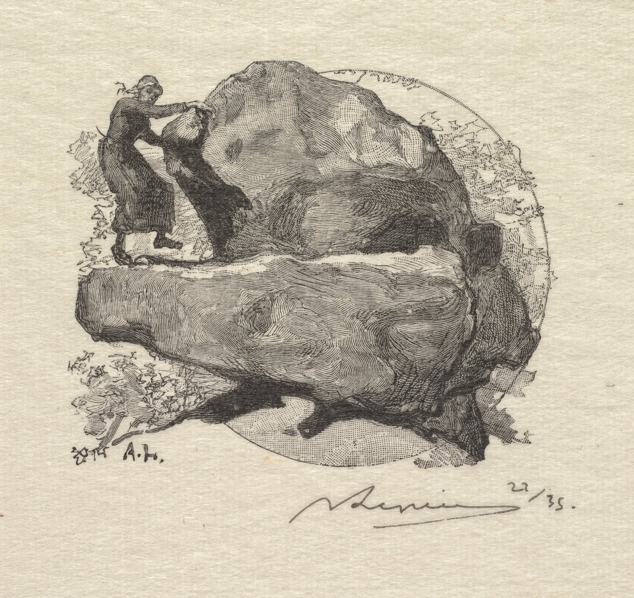 Foresta di Fontainebleau: La roccia tremante La Forêt de Fontainebleau: La roche qui tremble, 1890 da Auguste Louis Lepère