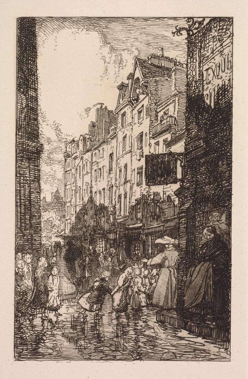 La Bièvre, Les Gobelins, Saint-Séverin: Il Quartiere Saint-Séverin: La Rue des Prêtres Saint-Séverin da Auguste Louis Lepère