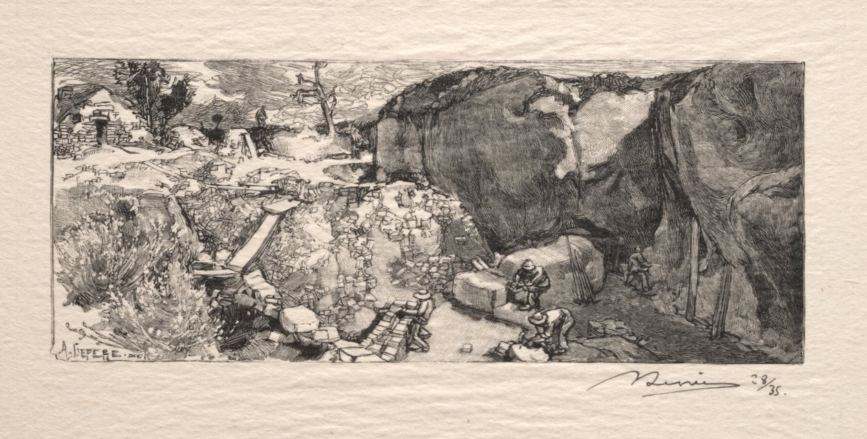 La cava di arenaria da Auguste Louis Lepère
