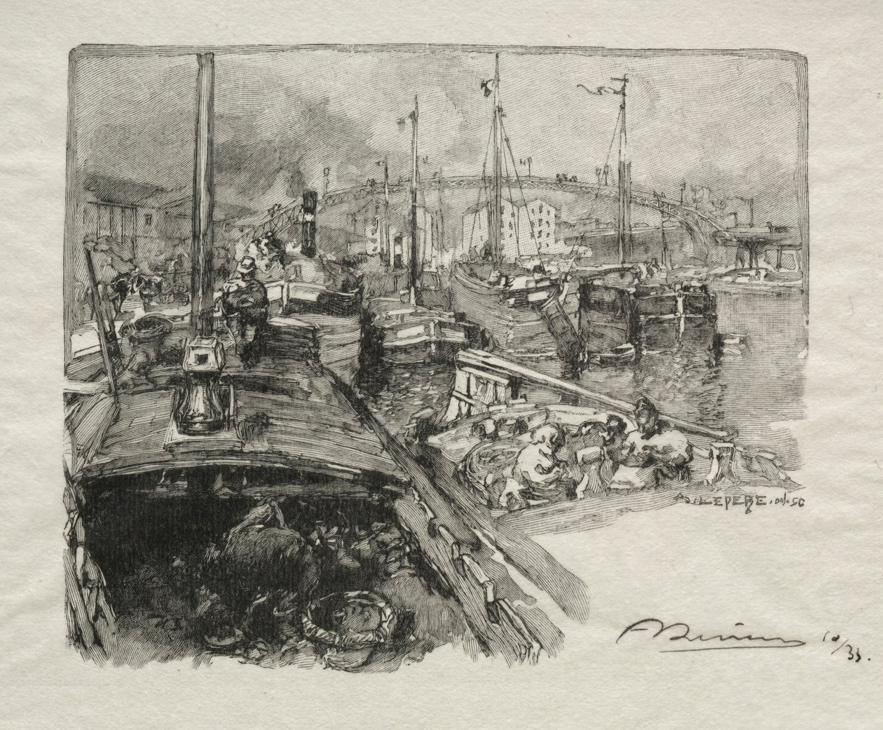 Le Bassin de la Villette da Auguste Louis Lepère