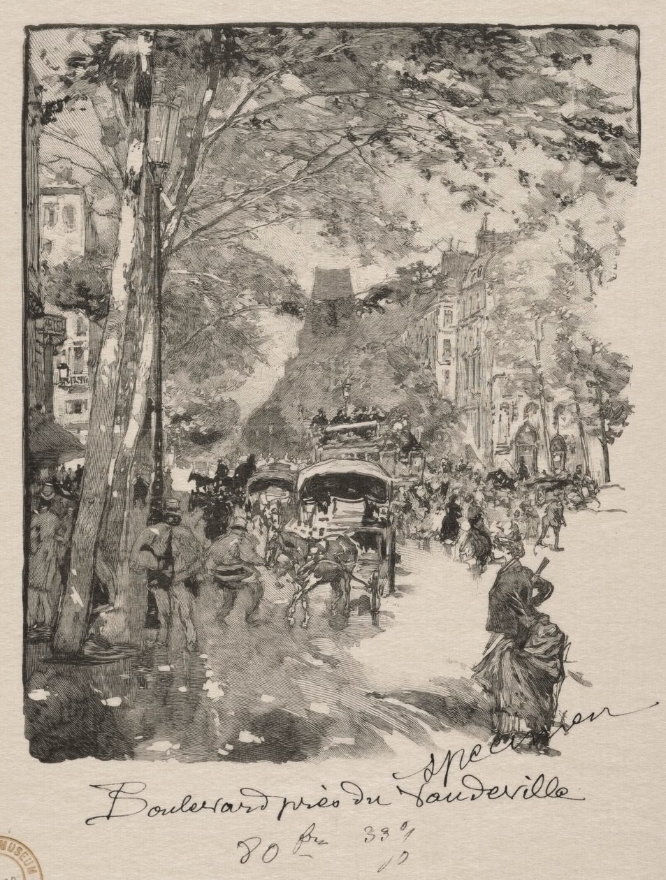 Le Boulevard presso il Vaudeville da Auguste Louis Lepère