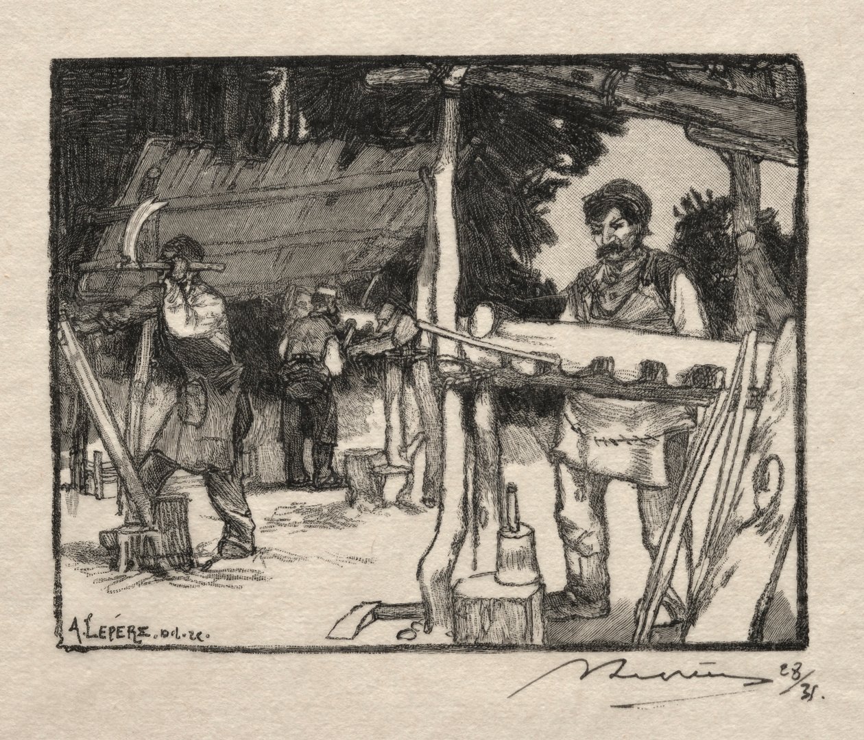 Le Fabricant de lattes, 1889 da Auguste Louis Lepère