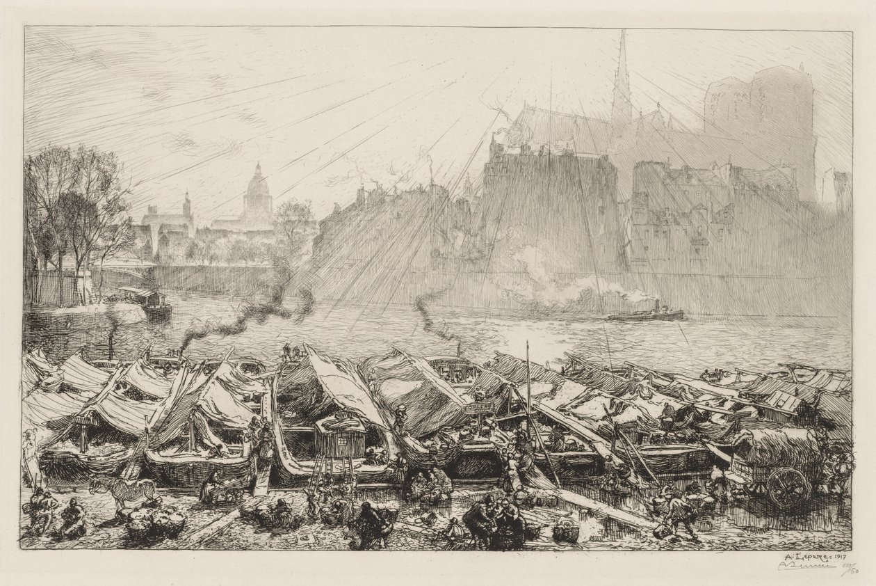 Le Grande Marché aux Pommes, 1917 da Auguste Louis Lepère
