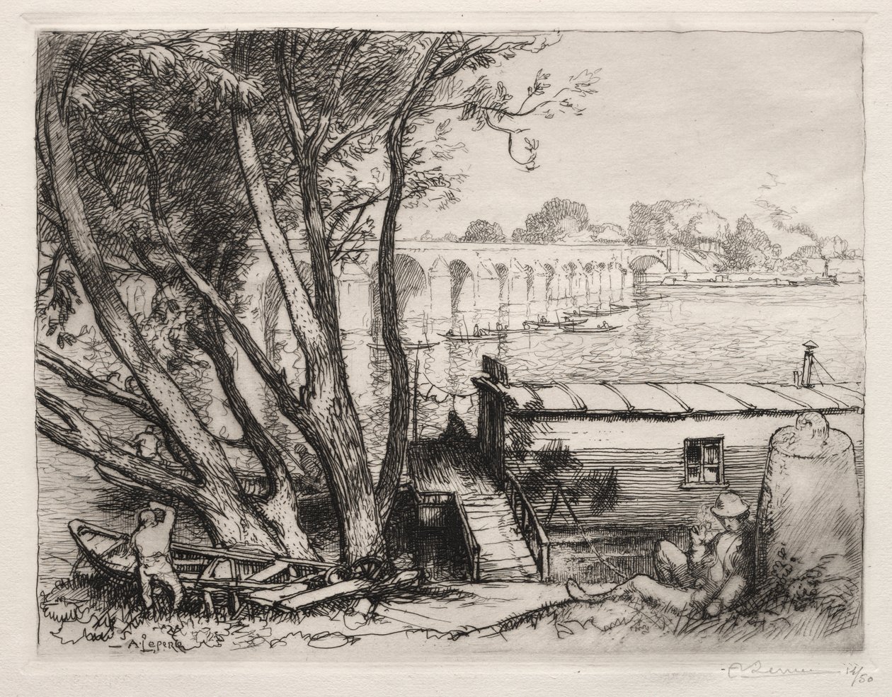 Il Ponte di Poissy da Auguste Louis Lepère