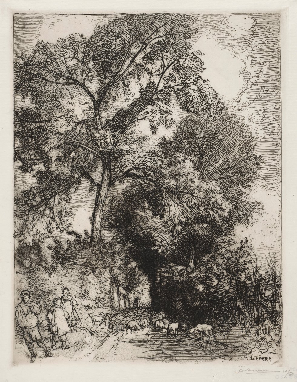 Le Retour du Troupeau, Crèvecoeur, 1913 da Auguste Louis Lepère