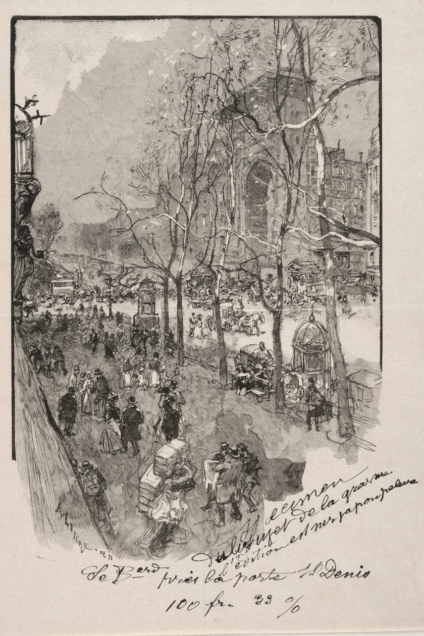 I Boulevard, vicino alla Porta St. Denis da Auguste Louis Lepère