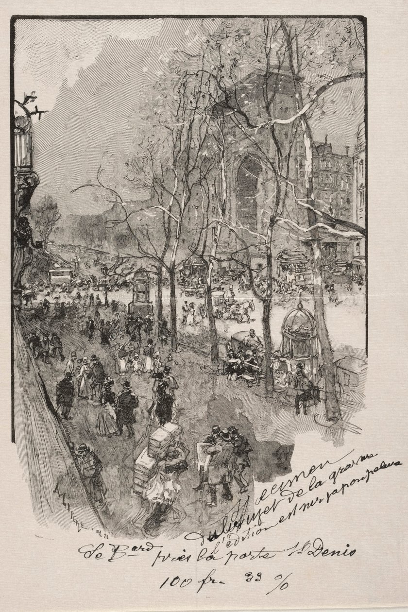 Les Boulevards, vicino alla Porta St. Denis da Auguste Louis Lepère