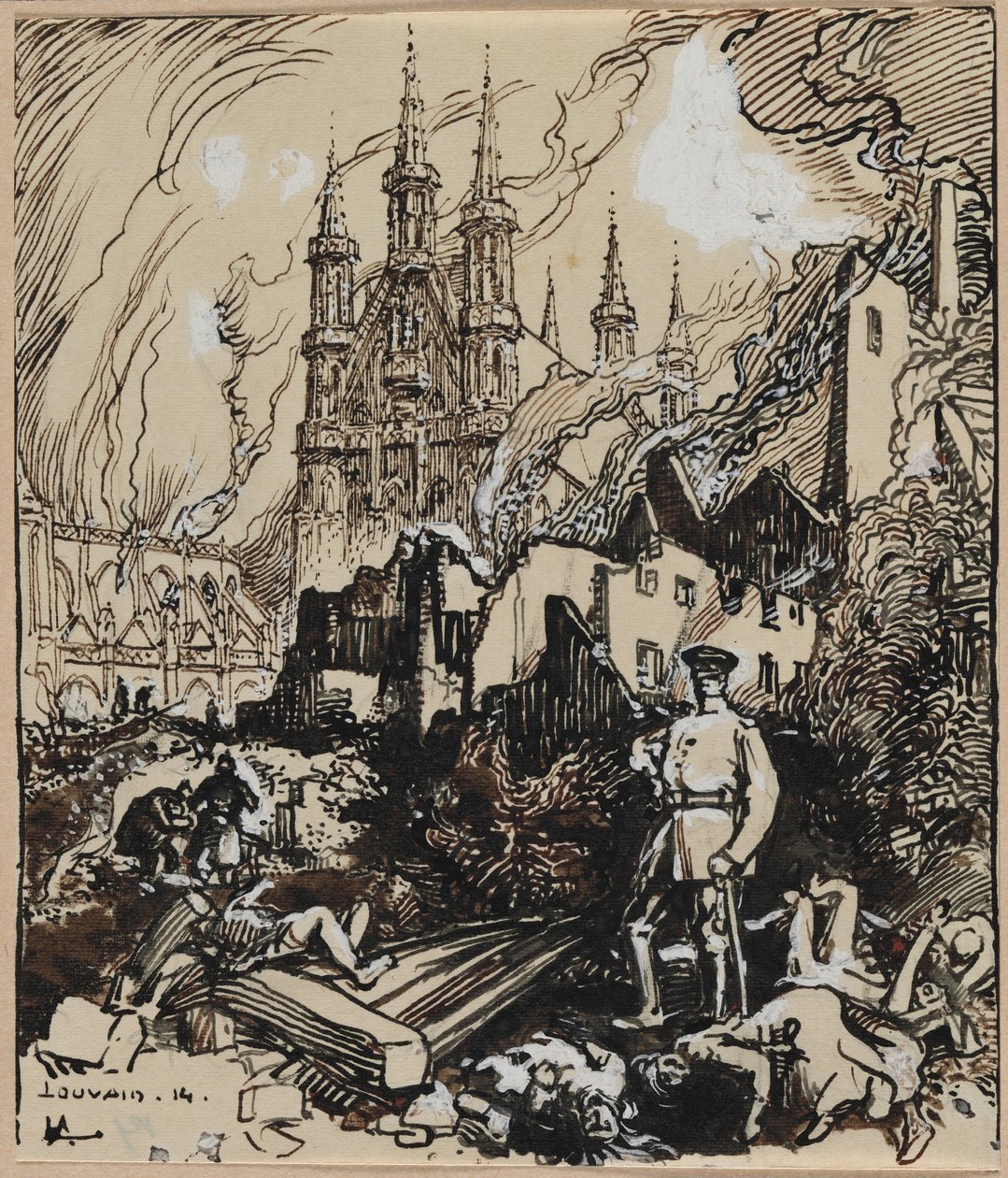 Lovanio, 1914 da Auguste Louis Lepère