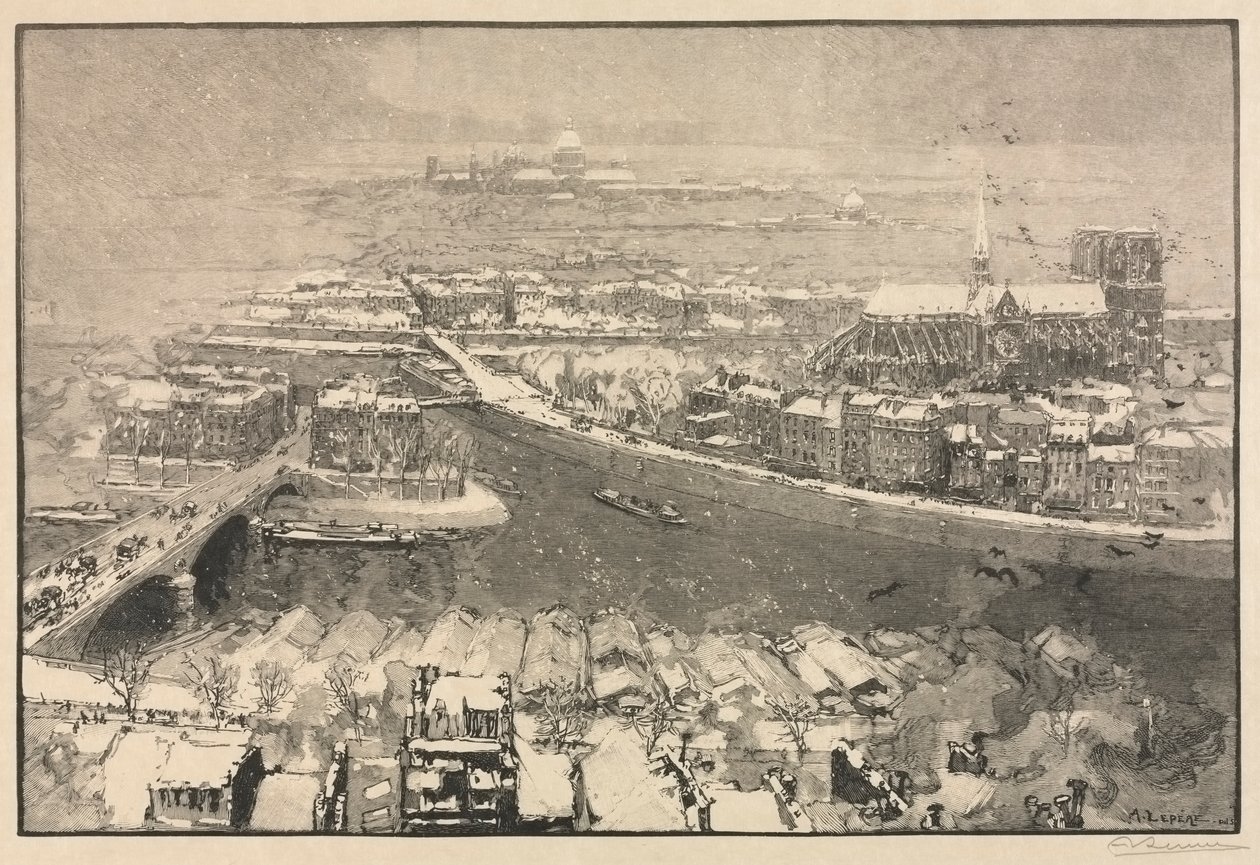 Parigi sotto la Neve da Auguste Louis Lepère