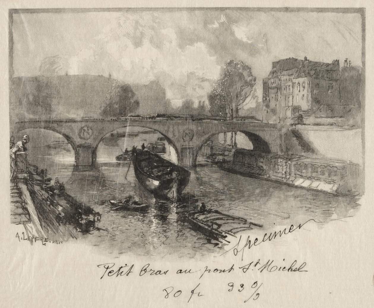Petit bras au Pont St. Michel da Auguste Louis Lepère