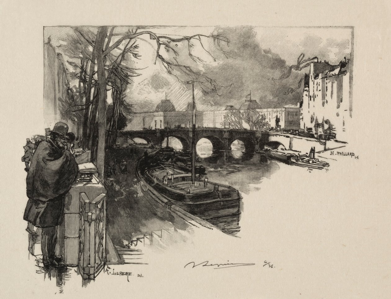 Petit bras de Seine au Pont Neuf da Auguste Louis Lepère