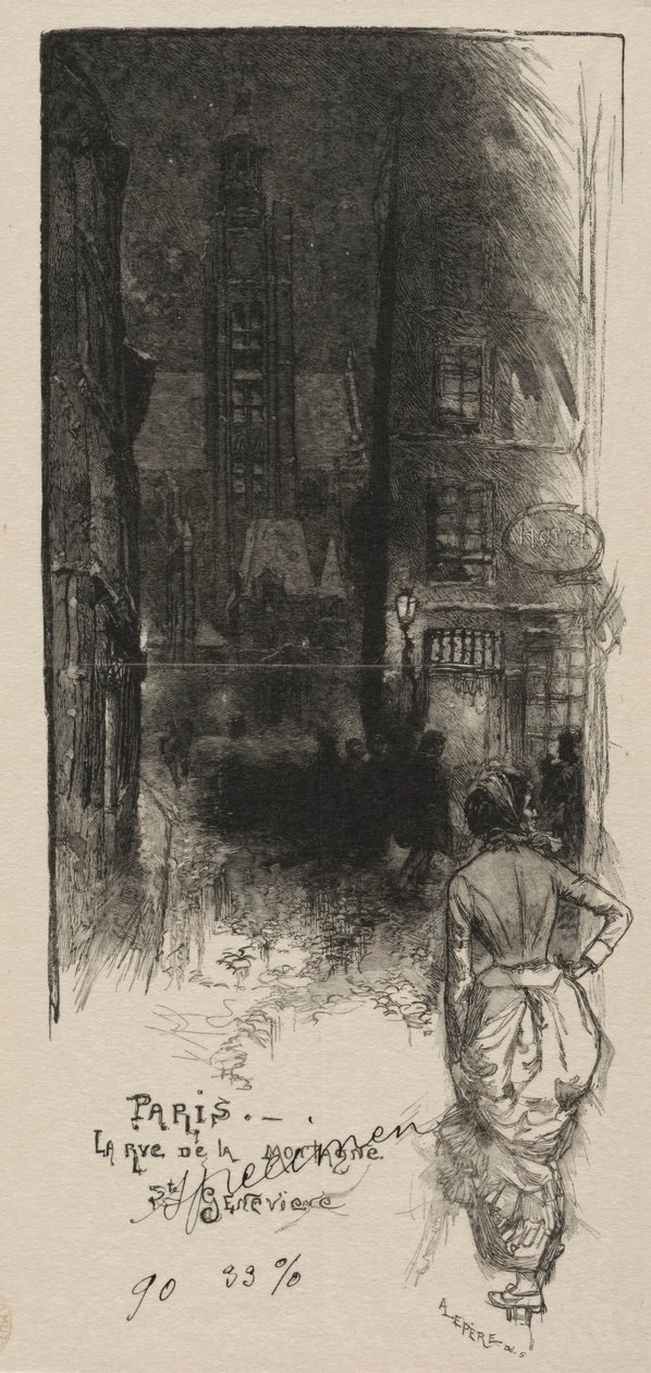 Rue de la Montagne, St. Geneviève da Auguste Louis Lepère