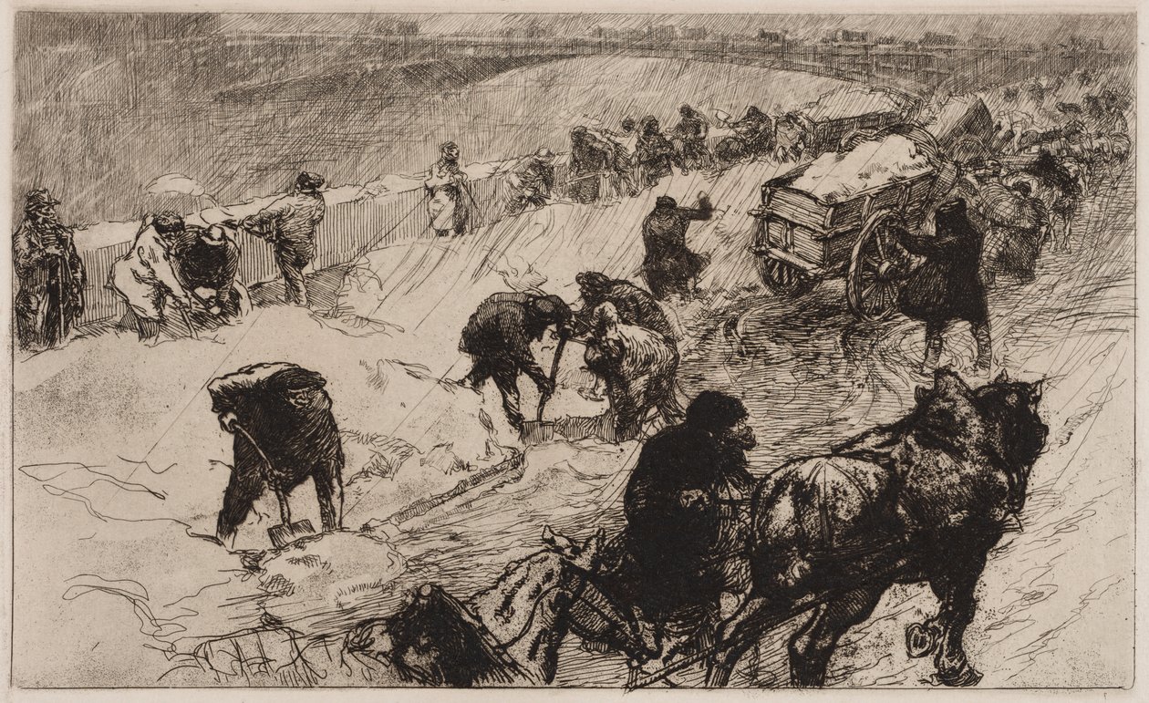 Battaglia di palle di neve: Quai aux Fleurs da Auguste Louis Lepère