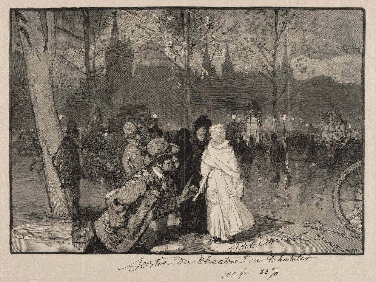 Uscita dal Teatro del Chatelet da Auguste Louis Lepère