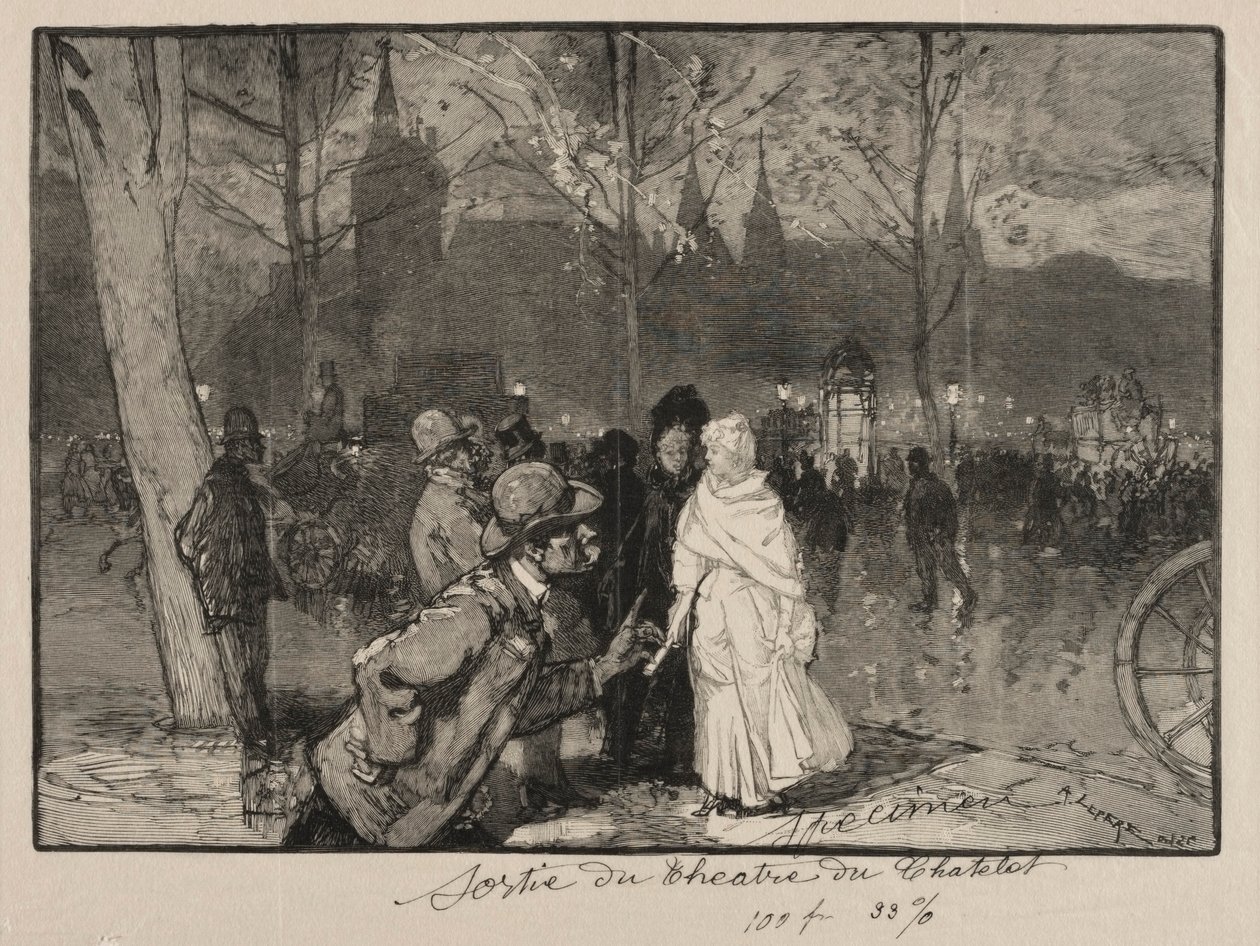 Sortie du Théâtre du Chatelet da Auguste Louis Lepère