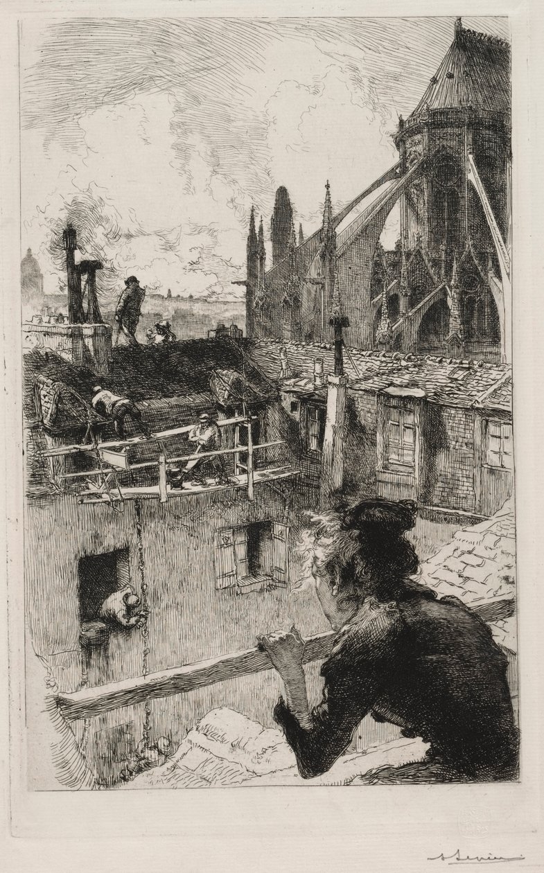 Sui tetti vicino a Notre Dame da Auguste Louis Lepère