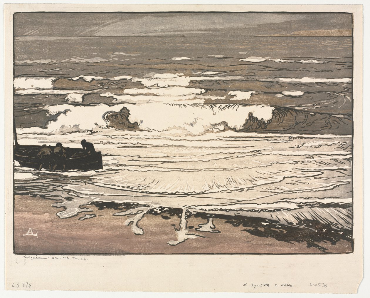 Le Onde che si Infrangono, Marea di Settembre 1901 da Auguste Louis Lepère