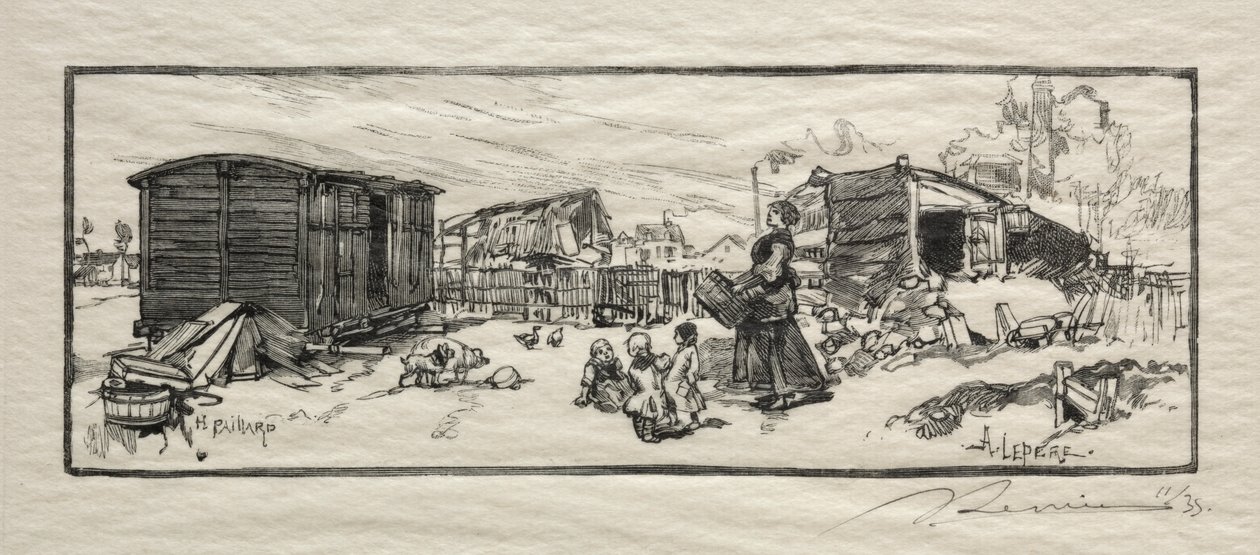 La rimessa delle carrozze (Le wagon-logement) da Auguste Louis Lepère