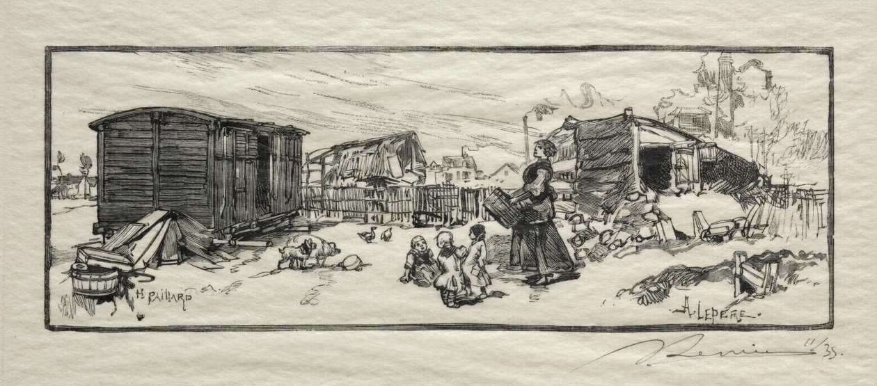 La rimessa per carrozze Le wagon-logement da Auguste Louis Lepère