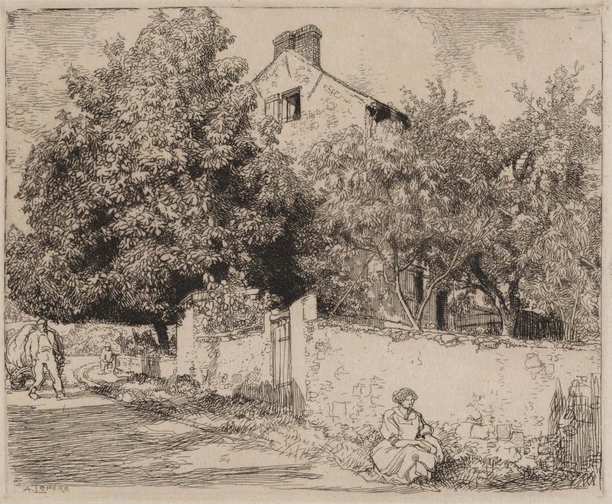 La casa di Madame B., 1915 da Auguste Louis Lepère