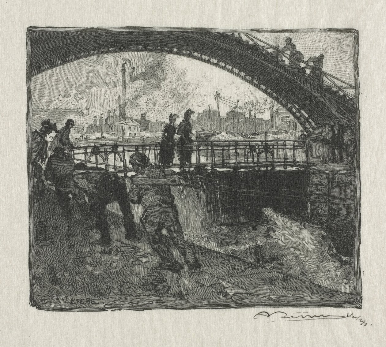 La chiusa del canale di San Martino da Auguste Louis Lepère