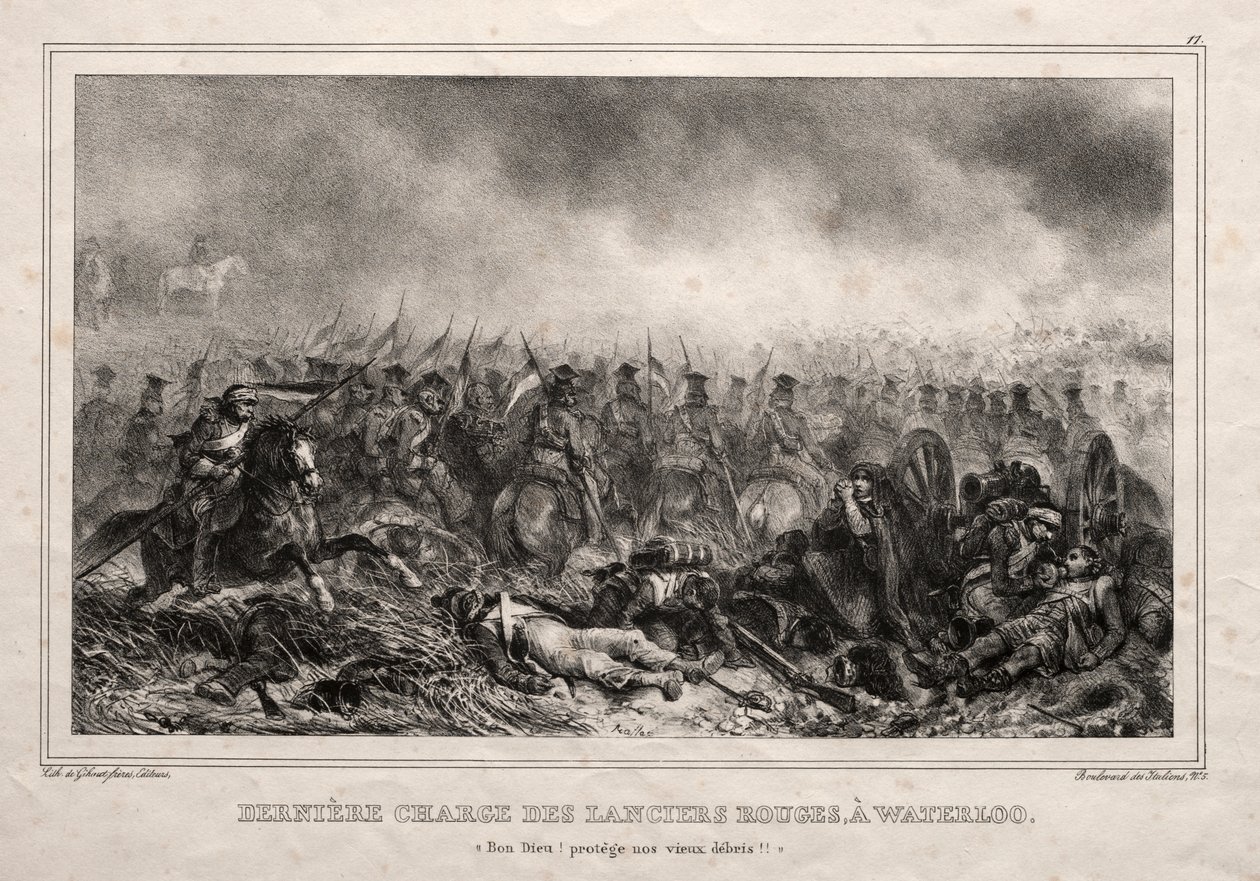 Ultima Carica dei Lancieri Rossi a Waterloo da Auguste Raffet