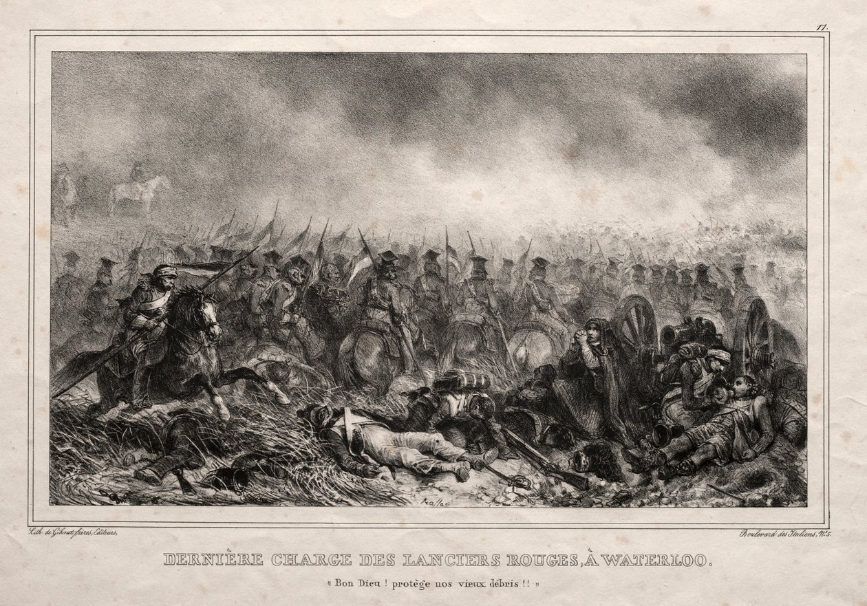 Ultima carica dei Lancieri Rossi a Waterloo da Auguste Raffet