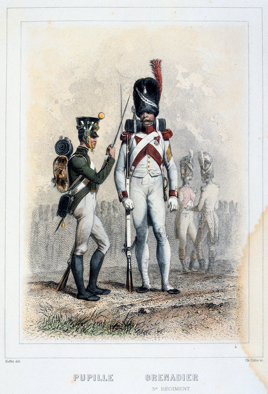 Granatiere e allievo del 3º reggimento, 1859 da Auguste Raffet