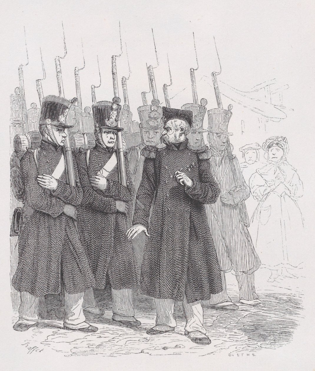 Il vecchio caporale da Le opere complete di Béranger, 1836 da Auguste Raffet