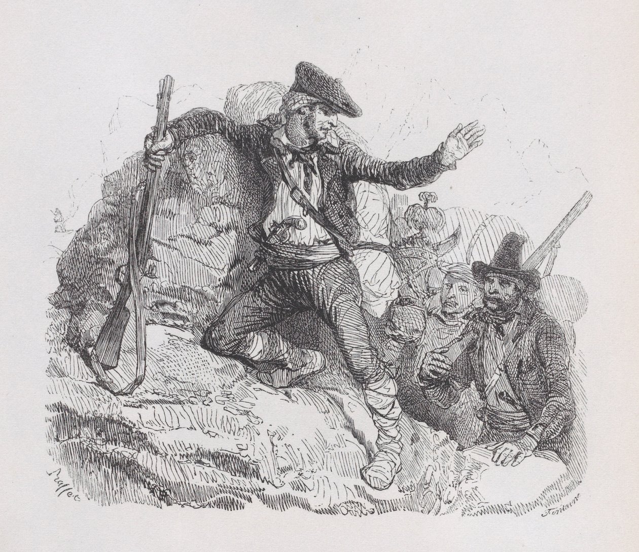 I contrabbandieri, da Le opere complete di Béranger, 1836 da Auguste Raffet