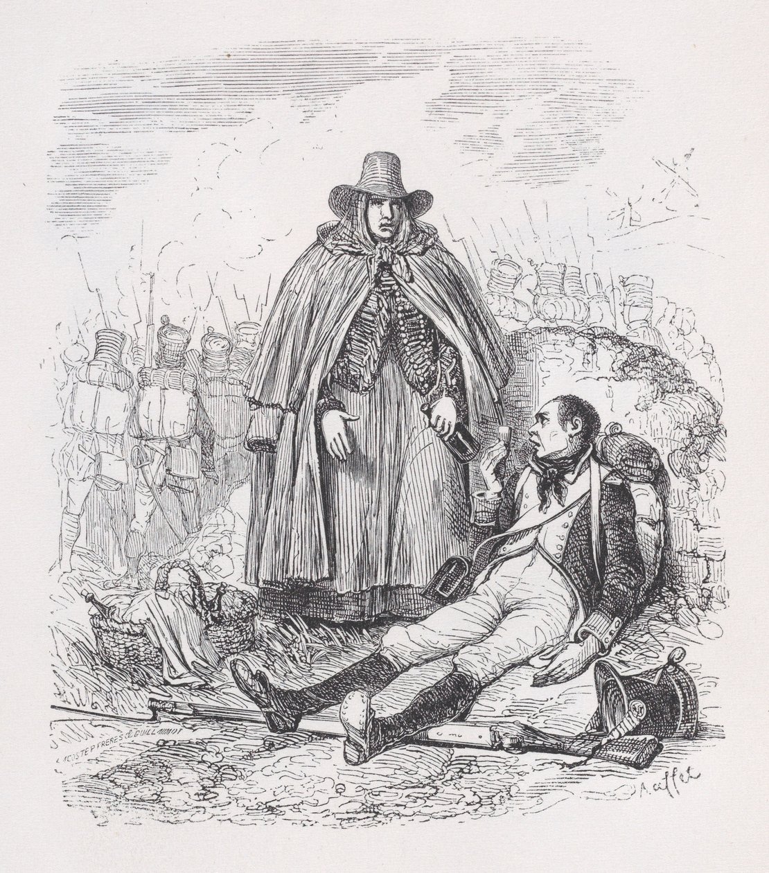 La Vivandiera da Le Opere Complete di Béranger da Auguste Raffet