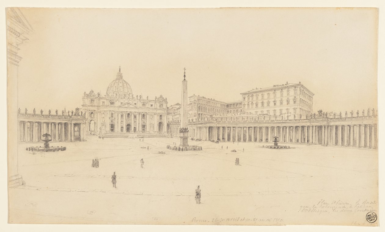 Veduta di Piazza San Pietro, Roma da Auguste Raffet
